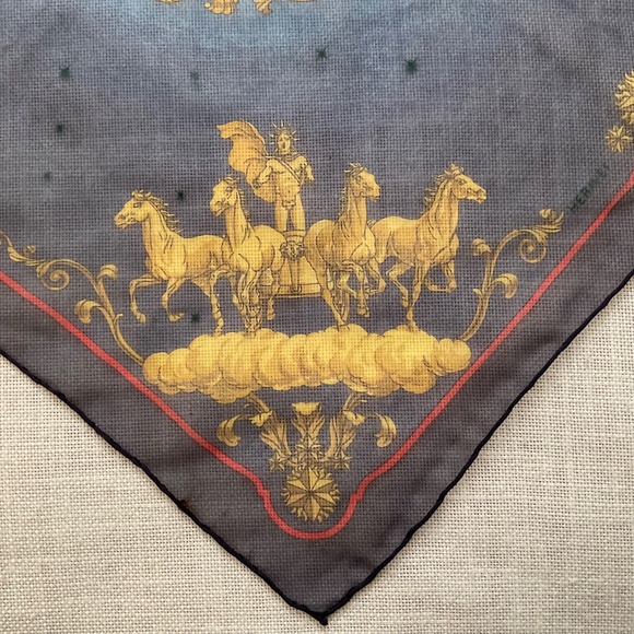 Hermes Scarf Cosmos Horses Silk Handrolled Signed Made In France - Picture 10 of 13
